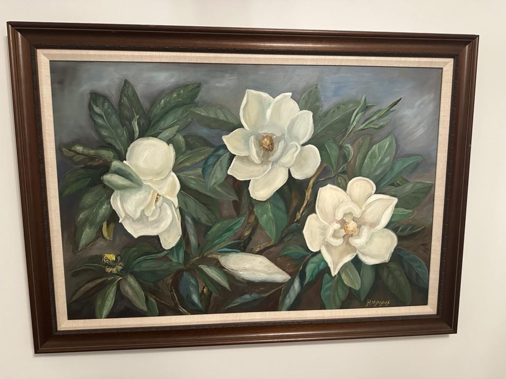 The magnolia painted by my great-grandfather, Henry Mayeux.